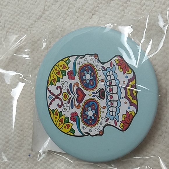 3 x 3 inches approx Day of the Dead Mirror in Blue From Quartzite Arizona - Picture 4 of 4